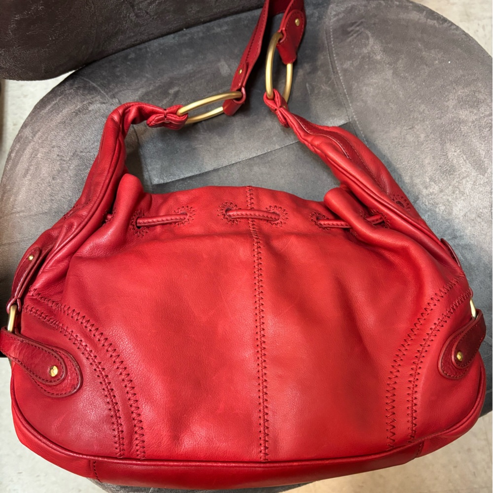 Sigrid Olsen Red Leather Shoulder Bag